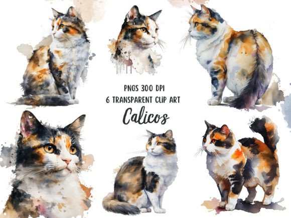 Download Calico Cats Watercolor Transparent Pngs - Transparent pngs Collection