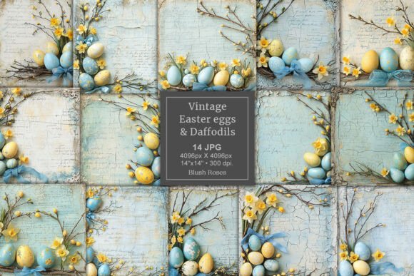 Download Vintage Shabby Chic Easter Digital Paper - Shabby chic easter Collection