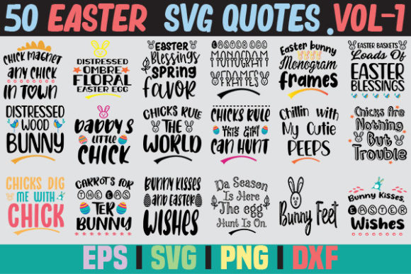 Download 50 Easter SVG Quotes,Vol-1 - Easter svg quotes Collection