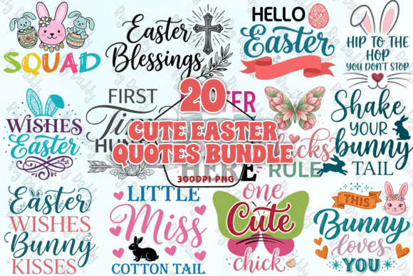 Download Cute Easter Quotes Bundle PNG - Easter quotes Collection