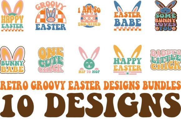 Download Retro Groovy Easter Designs Bundles - Easter designs Collection