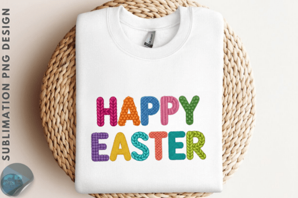 Download Happy Easter Cross Faux Yarn PNG Design - Premium Bundle