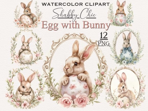 Download Shabby Chic Easter Bunny Egg PNG Bundle - Shabby chic easter Collection