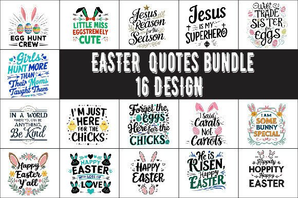 Download Easter Quotes Bundle 16 Design - Easter quotes Collection