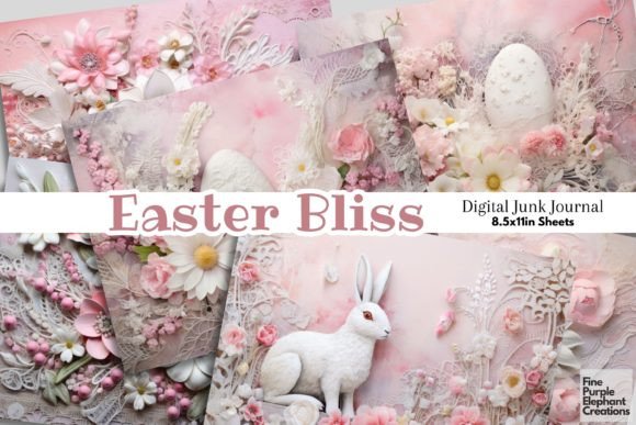 Download HD Pink Shabby Chic Easter Junk Journal - Shabby chic easter Collection